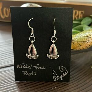 Handmade sailboat earrings